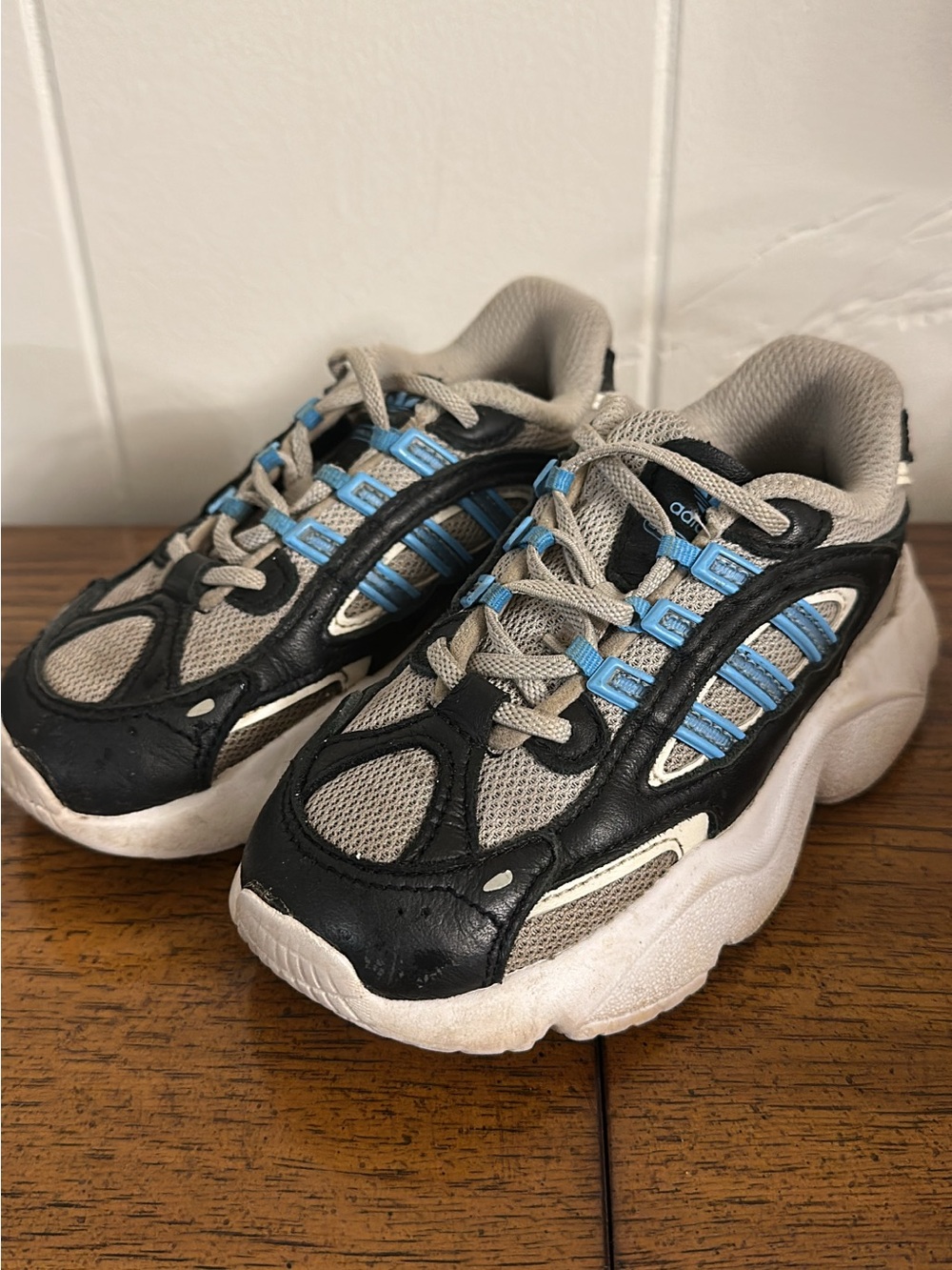 Kids Adidas Sneakers - Black, Gray & Blue